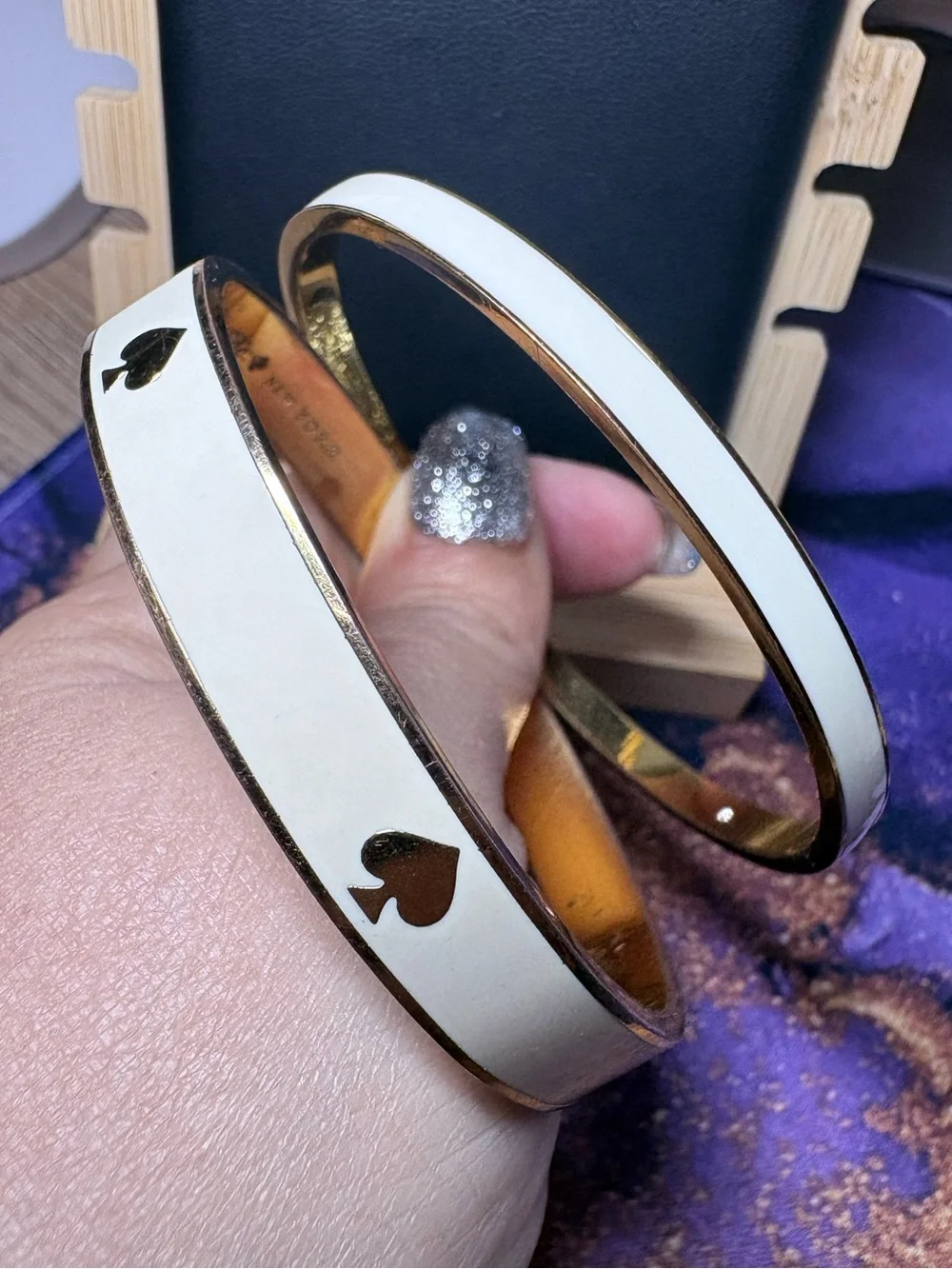 kate spade Gold Tone Logo Bangle Set - Picture 3 of 7